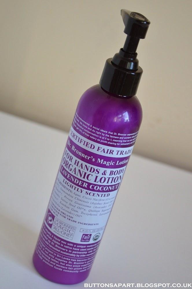 Buttons Apart: dr bronner's magic organic lavender coconut lotion review