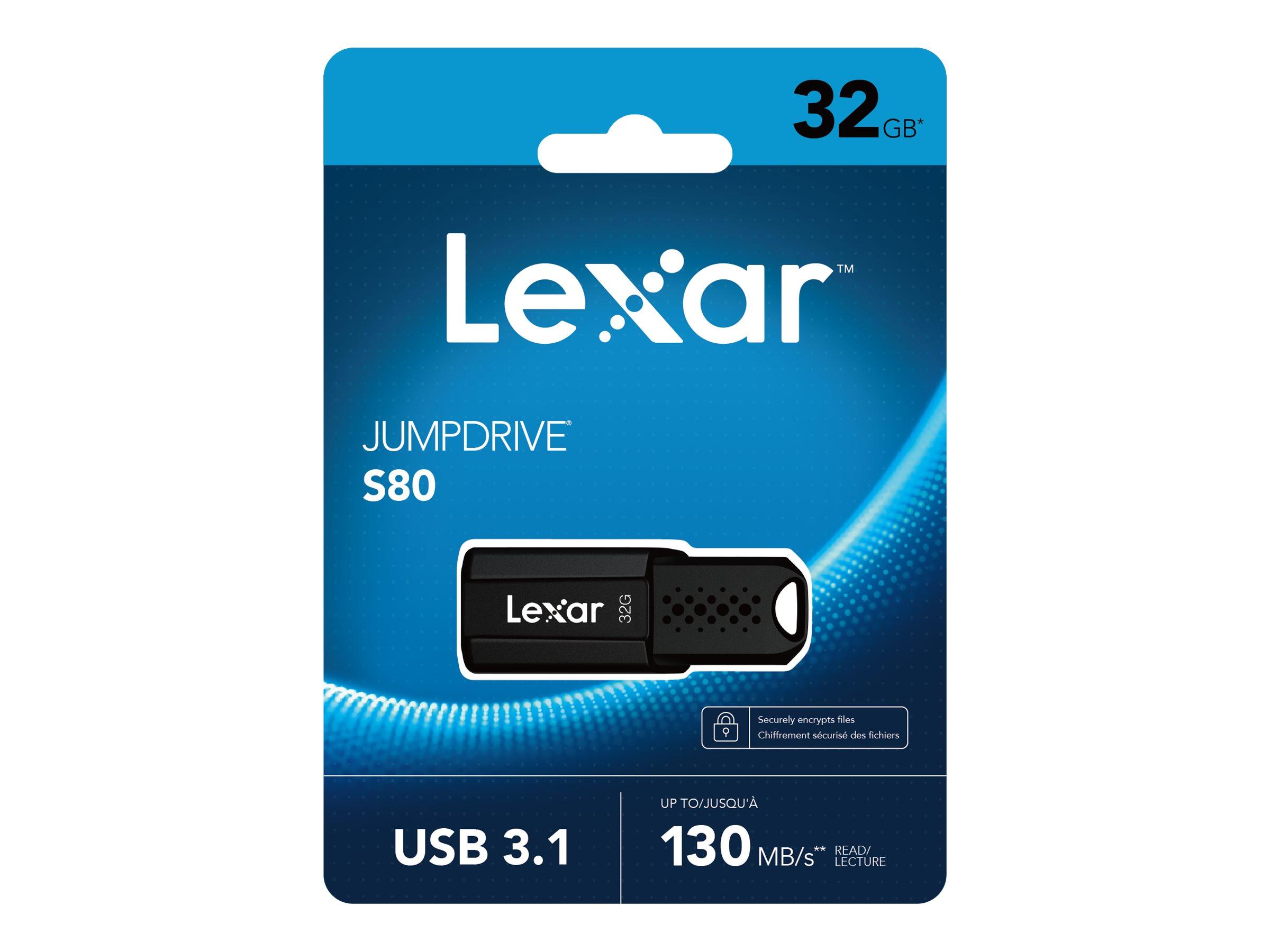 Lexar JumpDrive S80 USB 3.1 Flash Drive - 32GB - LJDS080032G-BNBNU