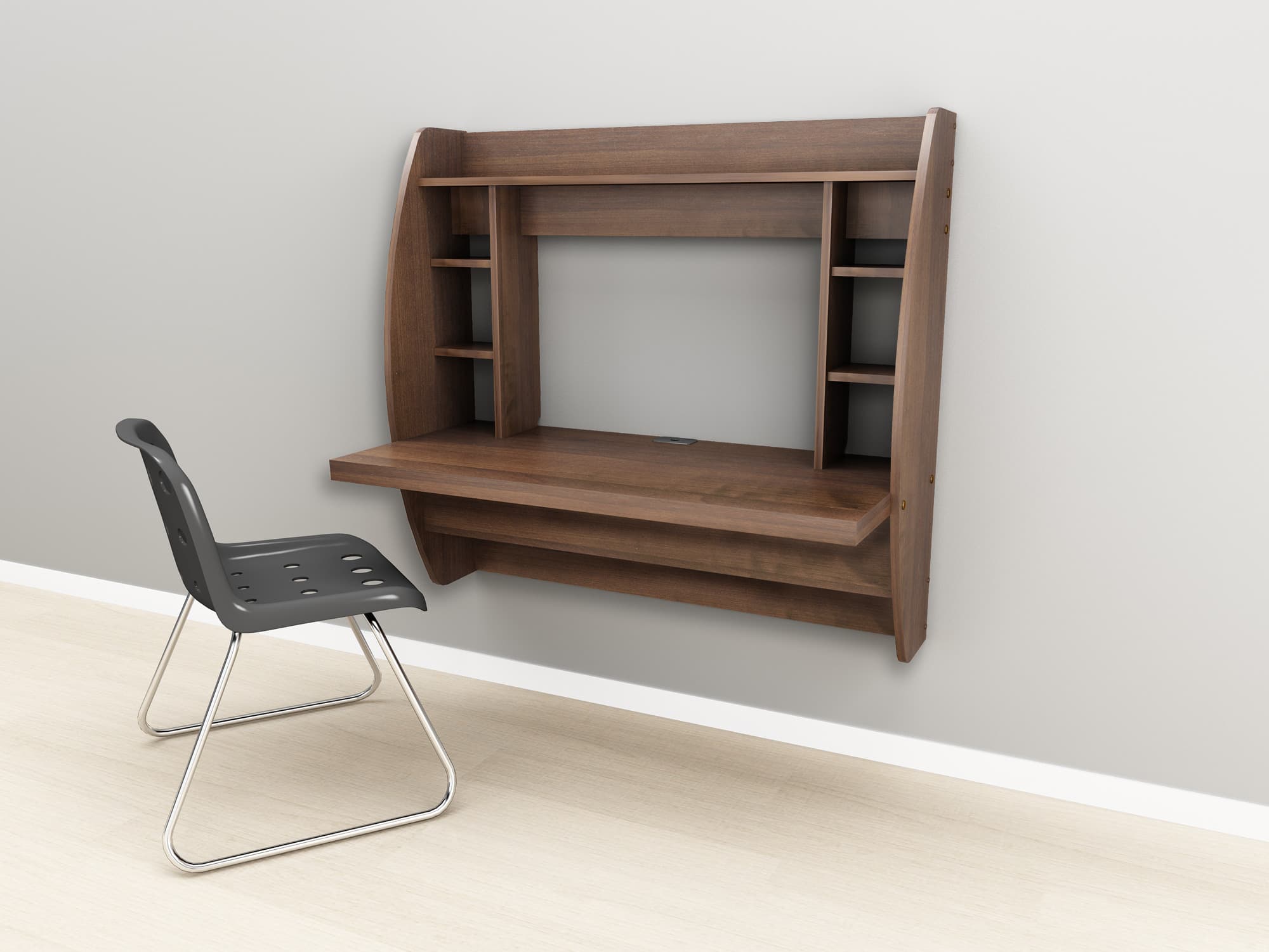 Wall Mounted Prepac Floating Storage Desk – White, Black, Espresso ...