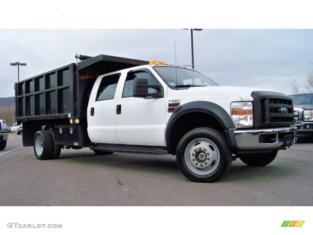 2008 Oxford White Ford F550 Super Duty XL Crew Cab 4x4 Dump Truck ...