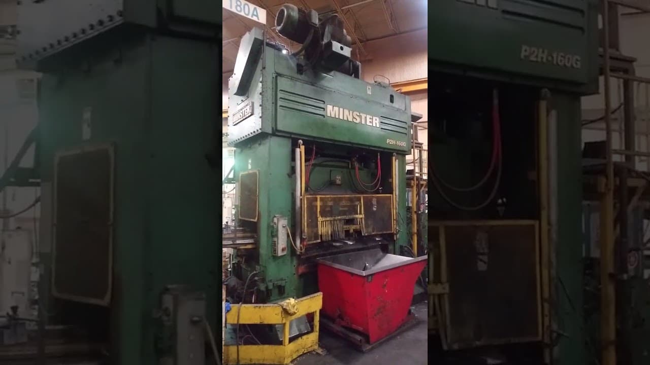180 Ton Minster P2H-160G High Speed Straight Side Press, 74″ x 34″ BA ...