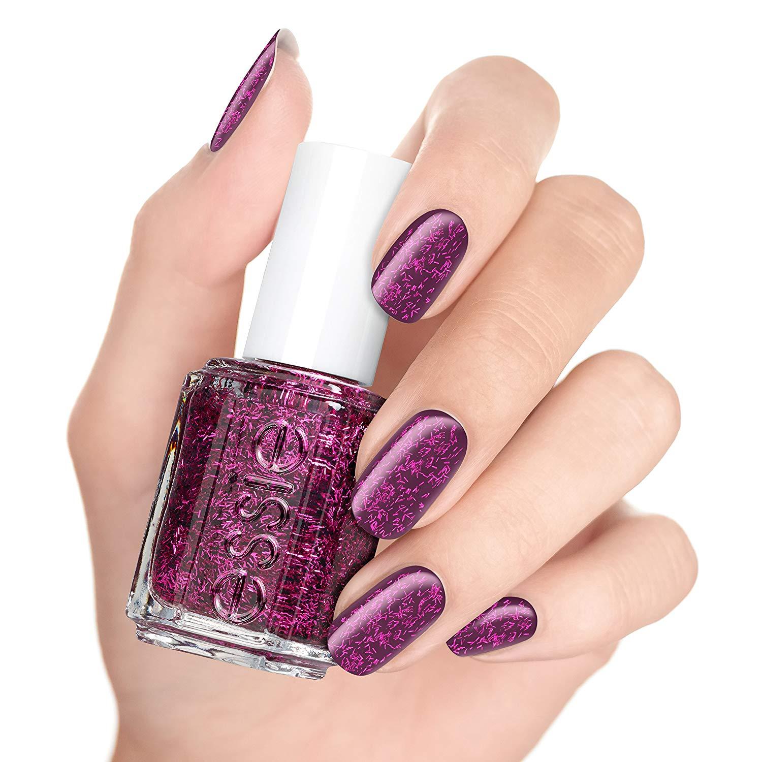 Vernis à ongles Essie Fashion flares - violet profond brillant et pailleté