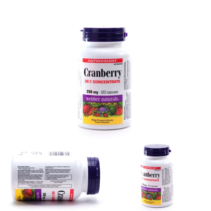Webber Naturals® Cranberry 36:1 Concentrate 250mg (120capsules ...