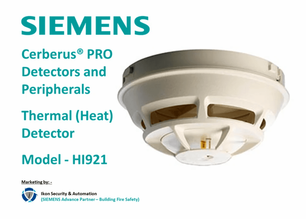 Siemens HI921 Thermal / Heat Detector, Cerberus PRO Detectors and ...