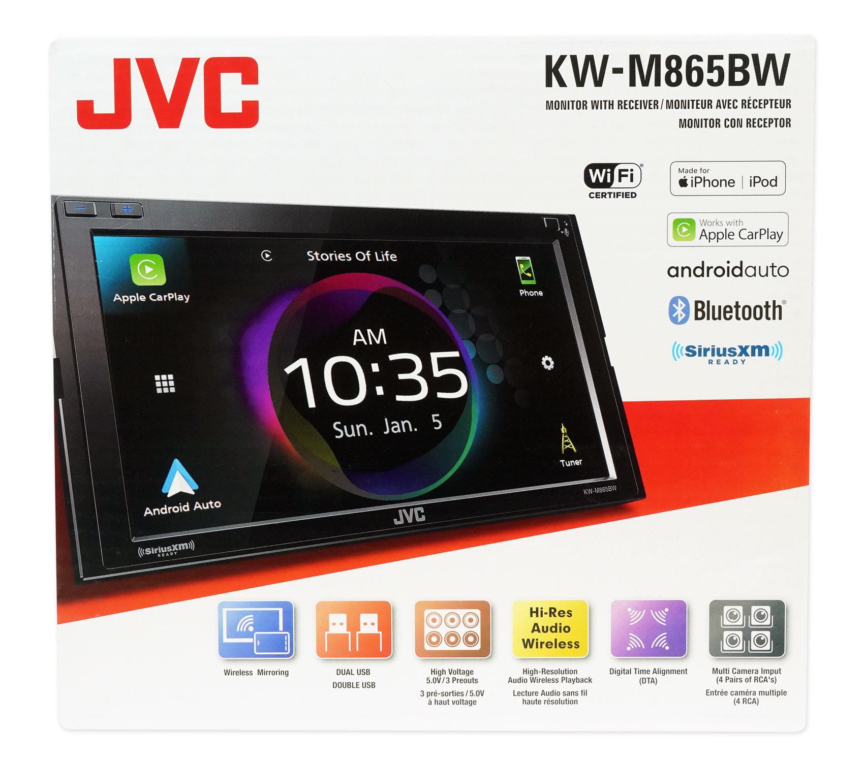 JVC KW-M865BW 2-Din 6.8" Bluetooth Wireless Car Play and Android Auto ...