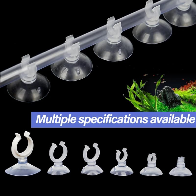 10pcs Aquarium Suction Cups With Clip Fish Tank Fixed Oxygen Tube Open ...