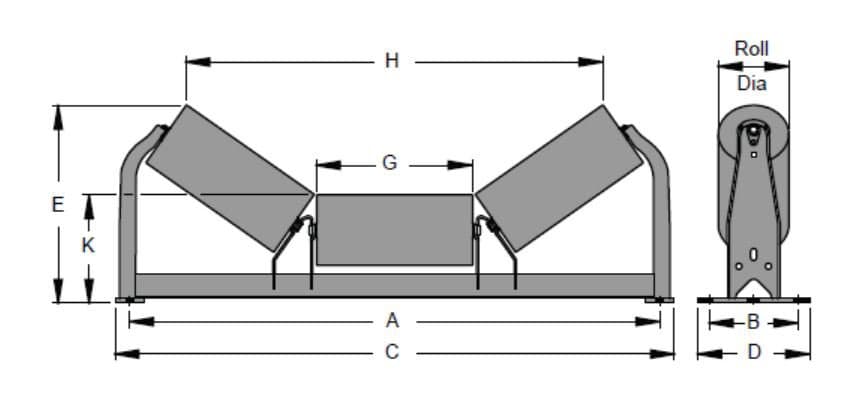Precision Pulley and Idler Carrier Idler Equal Troughing Idler (D5-20TE ...