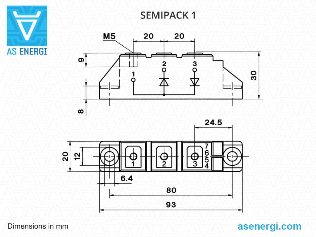 Semikron SKKD 100/16 Rectifier Diode Module