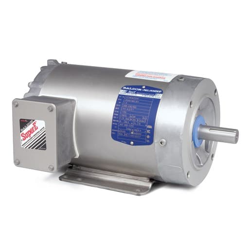 Baldor Reliance Washdown Motor, Stainless Steel, 1 HP, TENV, 3 Phase ...