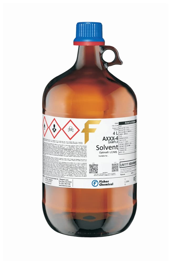 Methanol, Optima LC/MS Grade, Fisher Chemical 4 L | Buy Online | Thermo ...
