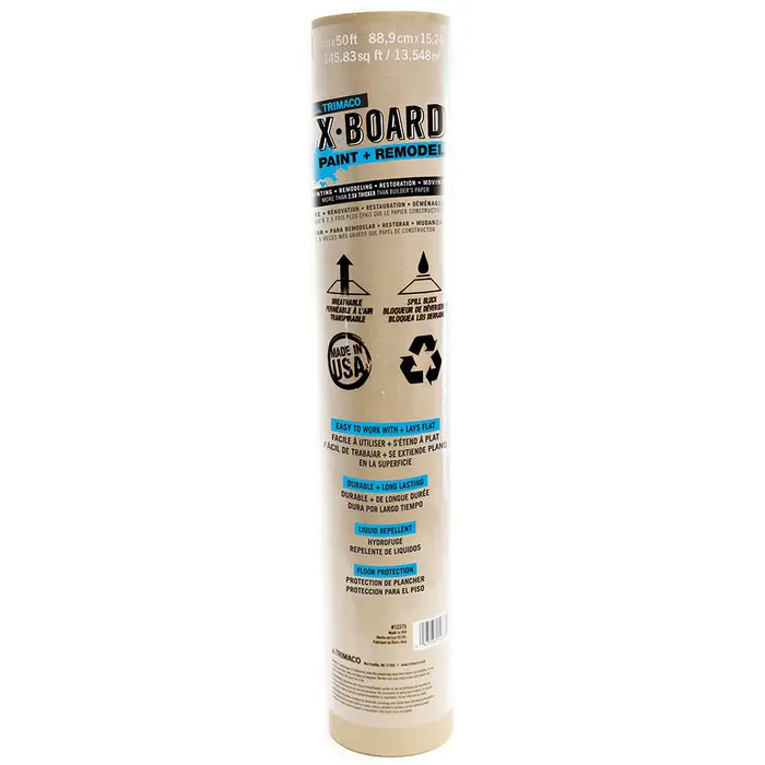 1‐Roll of 35” x 50’ Trimaco 12375 X‐Board Lightweight Surface Protector ...