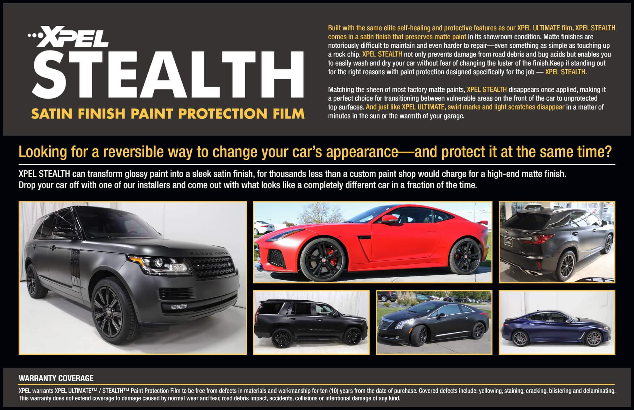 XPEL STEALTH Paint Protection Film | Satin Finish Paint | Self-Healing ...