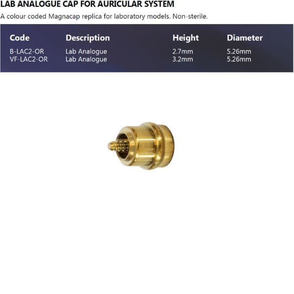 Technovent Lab Analogue Cap for Auricular System - BioMeDent