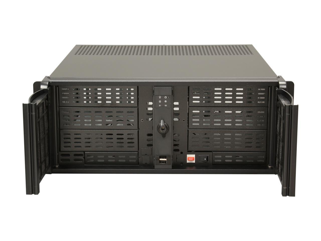 iStarUSA D-400-6-Black Black 4U Rackmount Compact Stylish Server ...