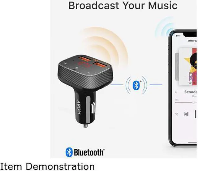 Anker Roav SmartCharge F0 Bluetooth FM Transmitter for Car, Audio ...