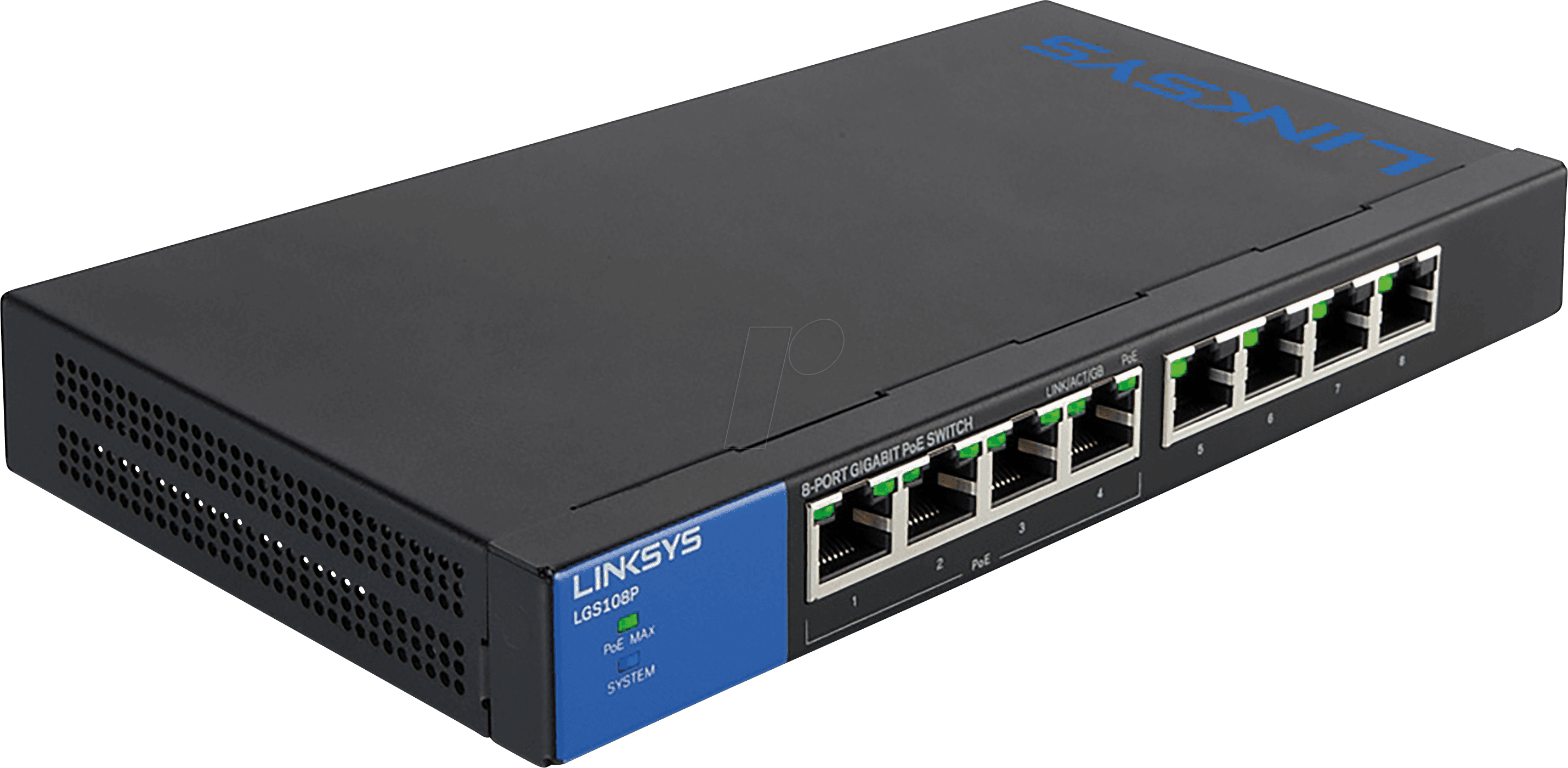 LINKSYS LGS108P: 8-Port Gigabit-PoE+ Switch at reichelt elektronik