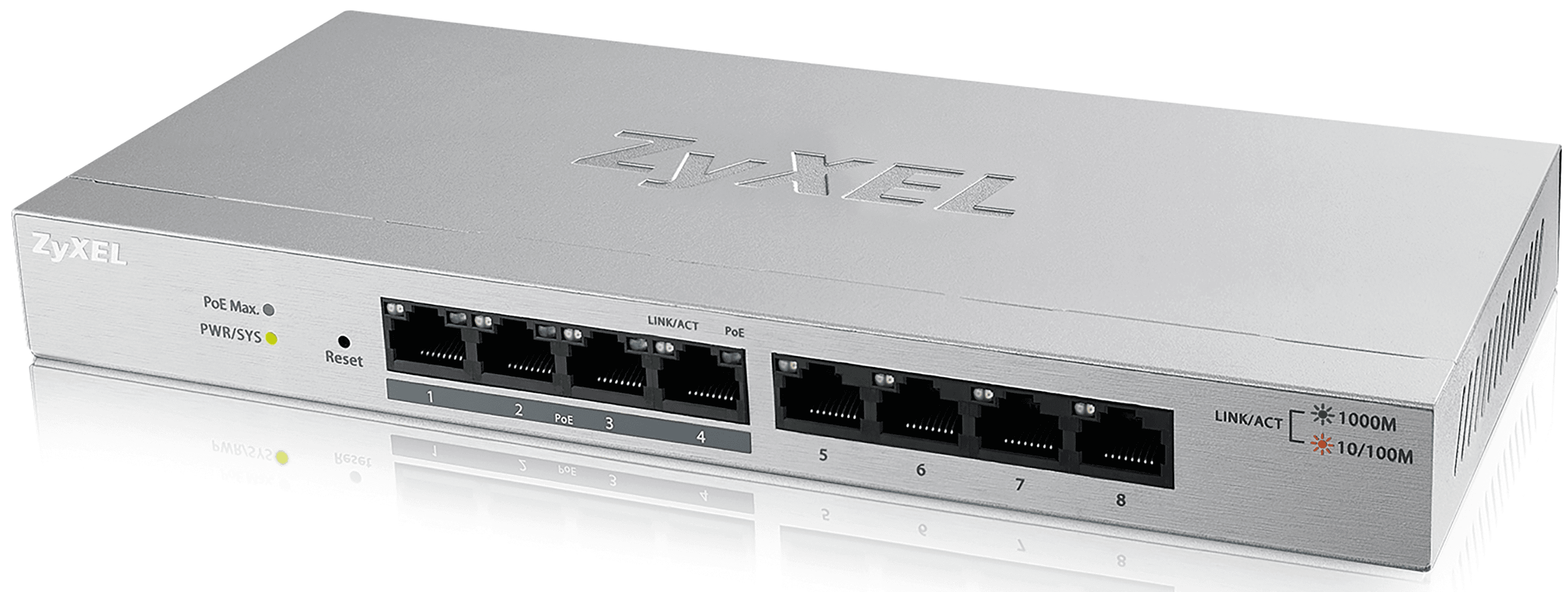 ZYXEL GS1200-8HP: Switch, 8-Port, Gigabit Ethernet, PoE bei reichelt ...