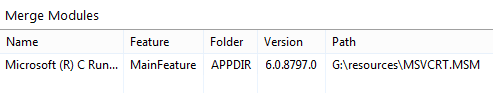 How to add a merge module to your package?