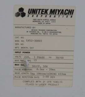 UNITEK MIYACHI LW-52 Packager used for sale price #9115868 > buy from CAE