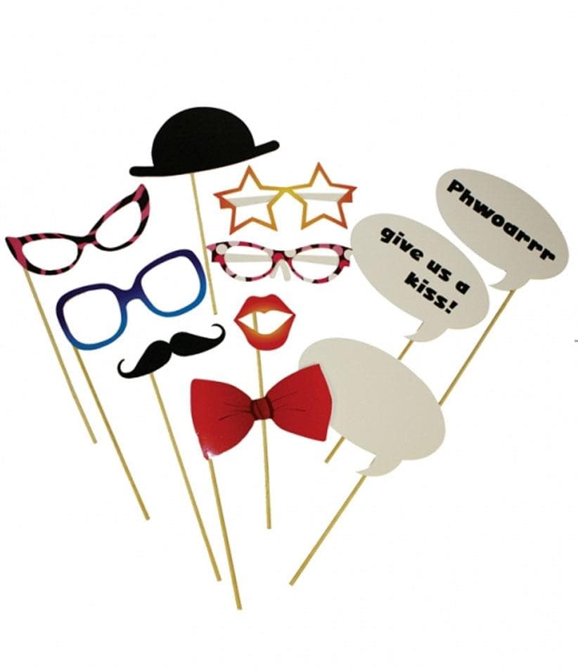 Photo Booth Kit of 12pcs by Amscan 997347 | Karnival Costumes