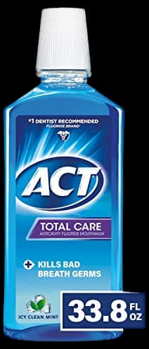 ACT Total Care Anticavity Fluoride Mouthwash, Fresh Mint, 33.8 fl. oz ...