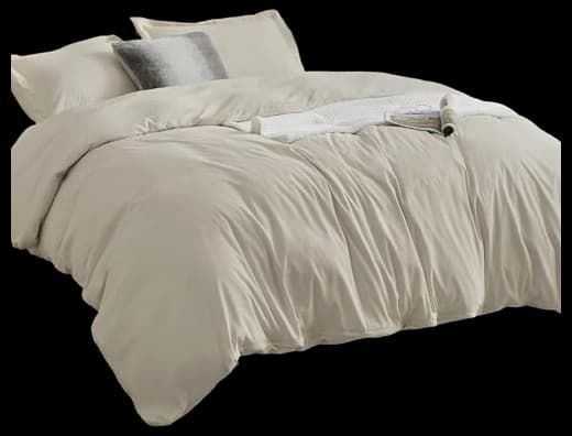 Bedsure Bright White Duvet Cover Queen Size - Soft Brushed Microfiber ...