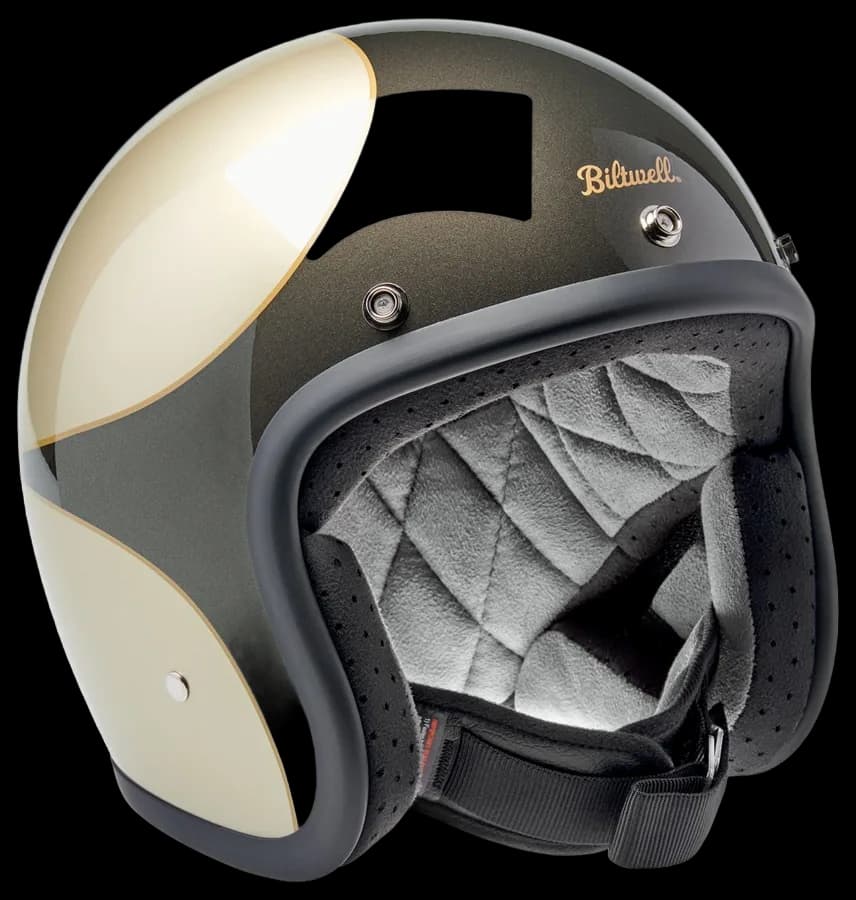 Biltwell Bonanza Motorcycle Helmet - Scallop Metallic Charcoal ...