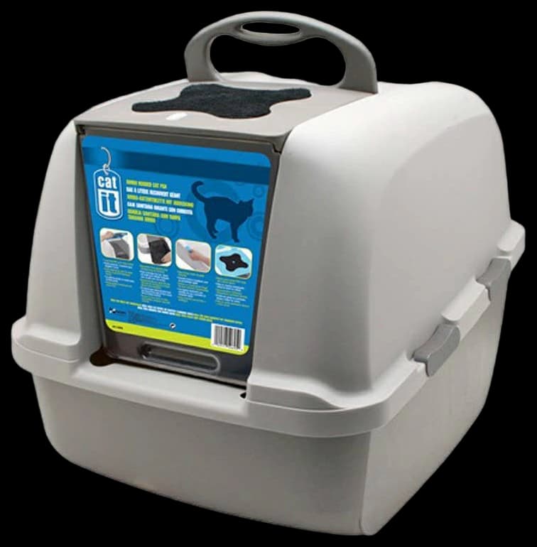 Catit Jumbo Hooded Cat Litter Pan - Warm Gray, 22" x 17" x 18.3 ...