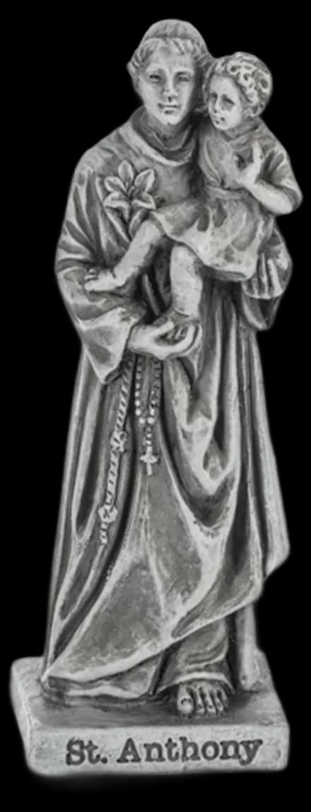 St Anthony of Padua statue, 40 cm bronzed synthetic marble FOR OUTDOORS ...