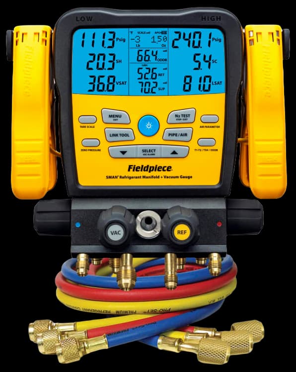 Fieldpiece SM482V - Package with 4 Port Wireless Refrigerant Manifold ...