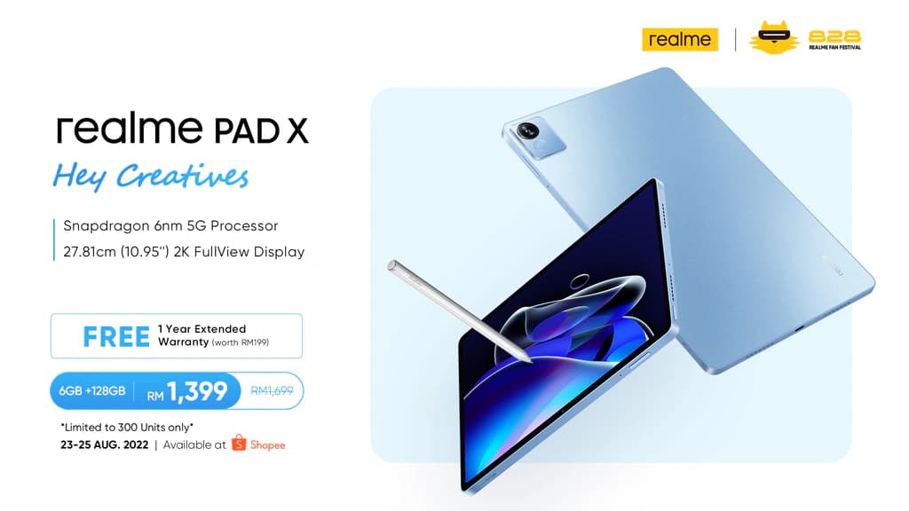 Realme Pad X 5G launches as an attainable mid-range tablet for the ...