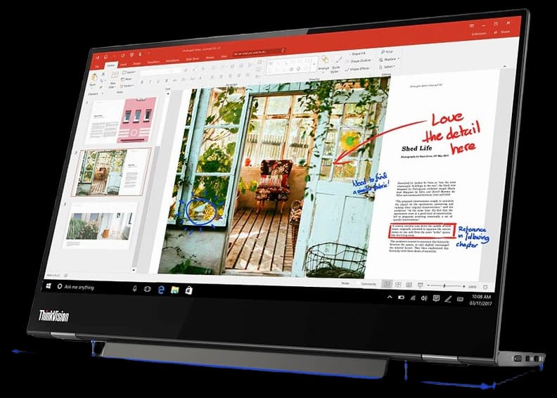 Lenovo ThinkVision M14t 14" FHD USB-C IPS Touch Portable Monitor ...