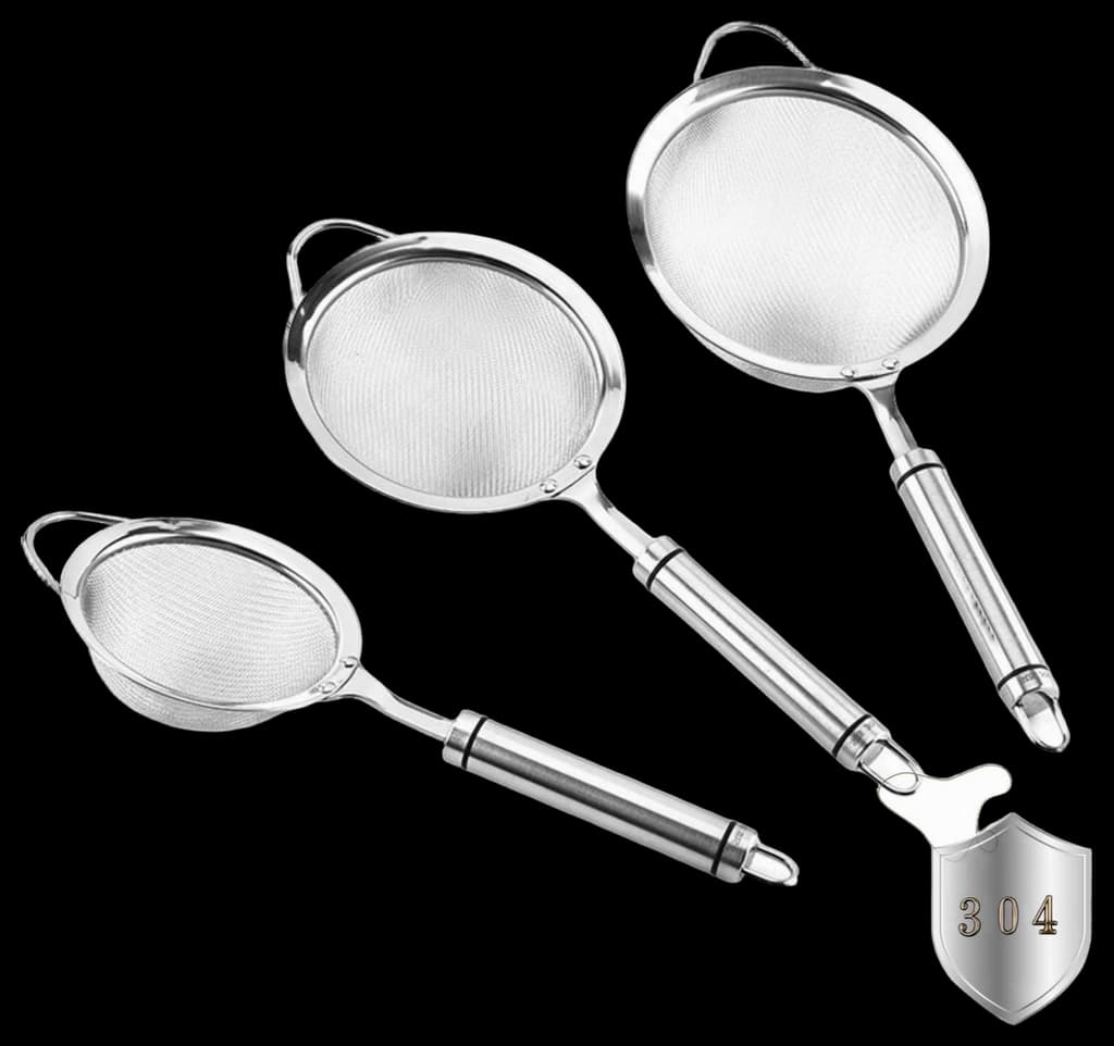 Amazon.com: Fine Mesh Strainer - Set of 3, Stainless Steel Strainers ...