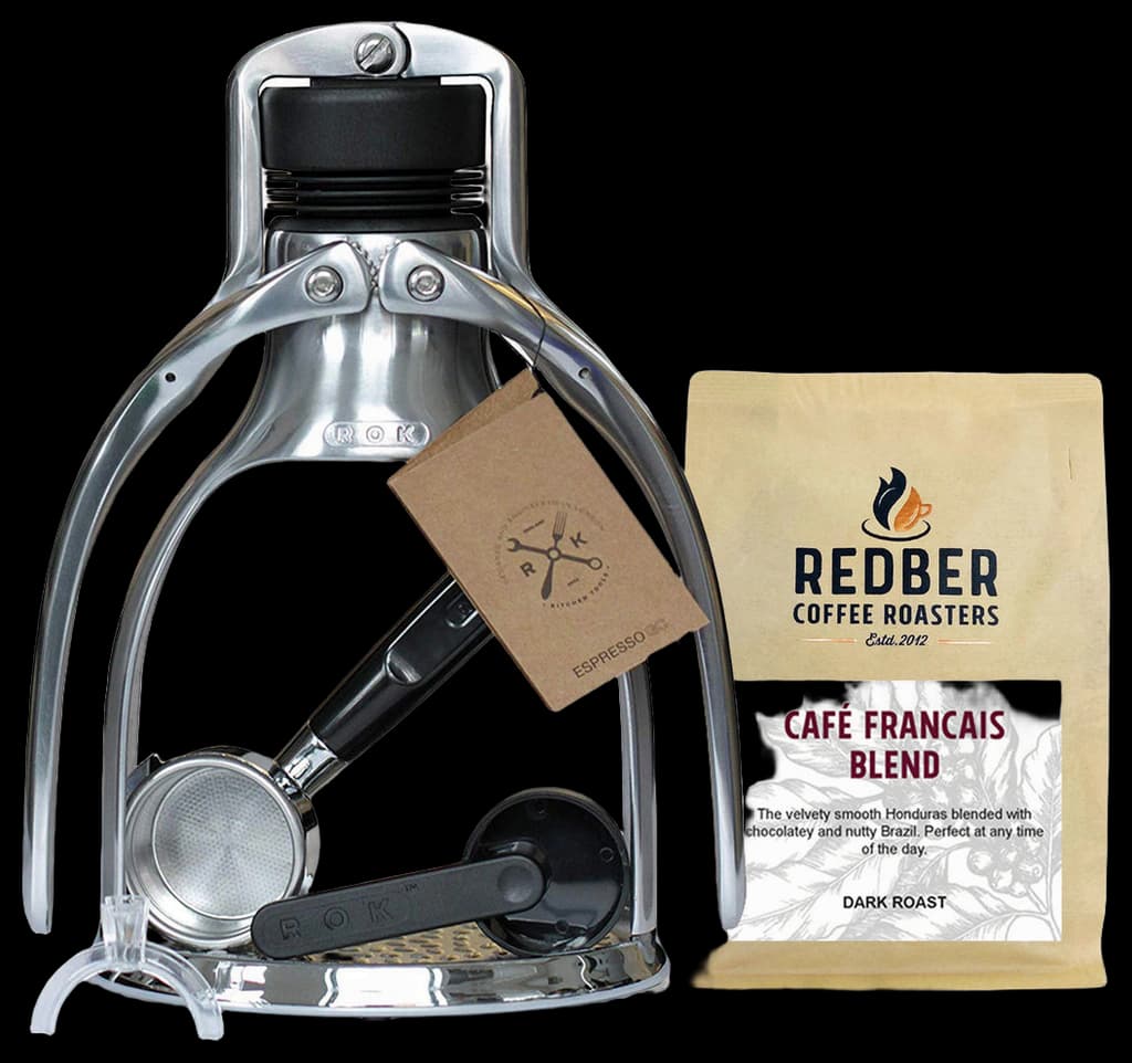 ROK Espresso GC Manual Espresso Maker Black + FREE Coffee