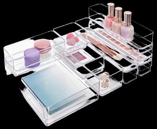 GetUSCart- STORi Clear Plastic Drawer Organizers 6" x 6" x 2" l Set of 6