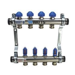 Watts® 1" 4-Port Stainless Steel Radiant Heat Manifold at Menards®