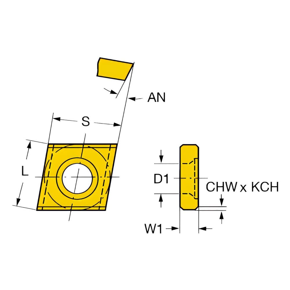 Sandvik Coromant - Milling Insert: ANSI 009370R14 H10, ISO 009370R14 ...