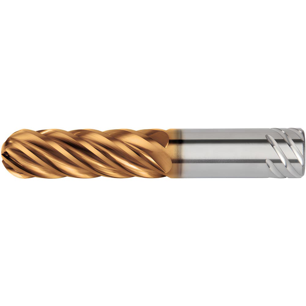 Kennametal - Ball End Mill: 1" Dia, 4" LOC, 6 Flute, Solid Carbide ...