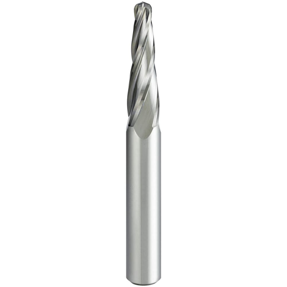 Mitsubishi - Tapered End Mill: 4 deg Angle per Side, 2.00 mm Small Dia ...