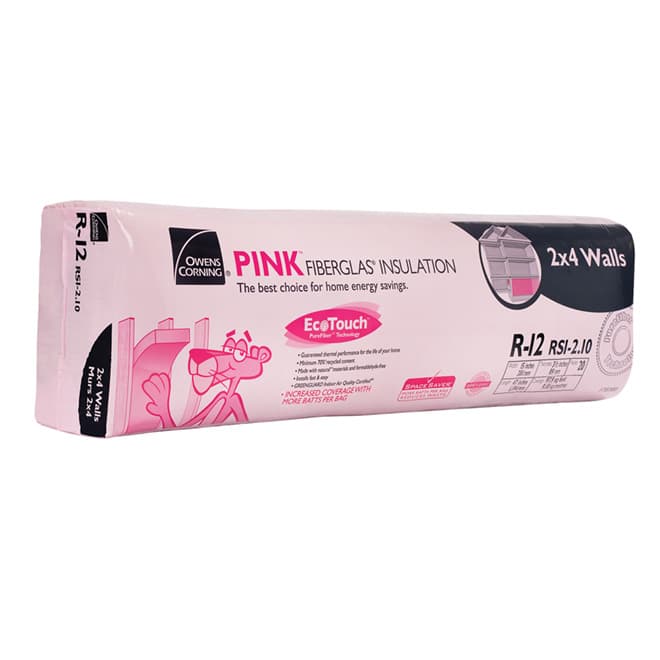 Owens Corning Attic EcoTouch Pink Fiberglas Insulation Batts - R12 ...
