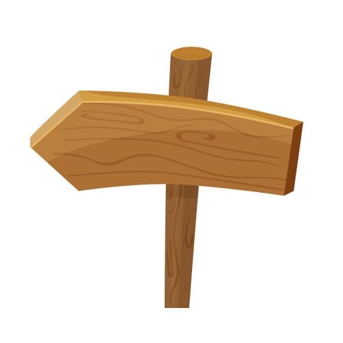 Old wooden double direction sign Royalty Free Vector Image