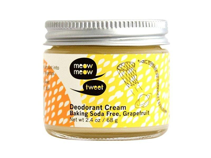 Meow Meow Tweet Baking Soda Free Grapefruit Deodorant Cream, 2.4 oz ...