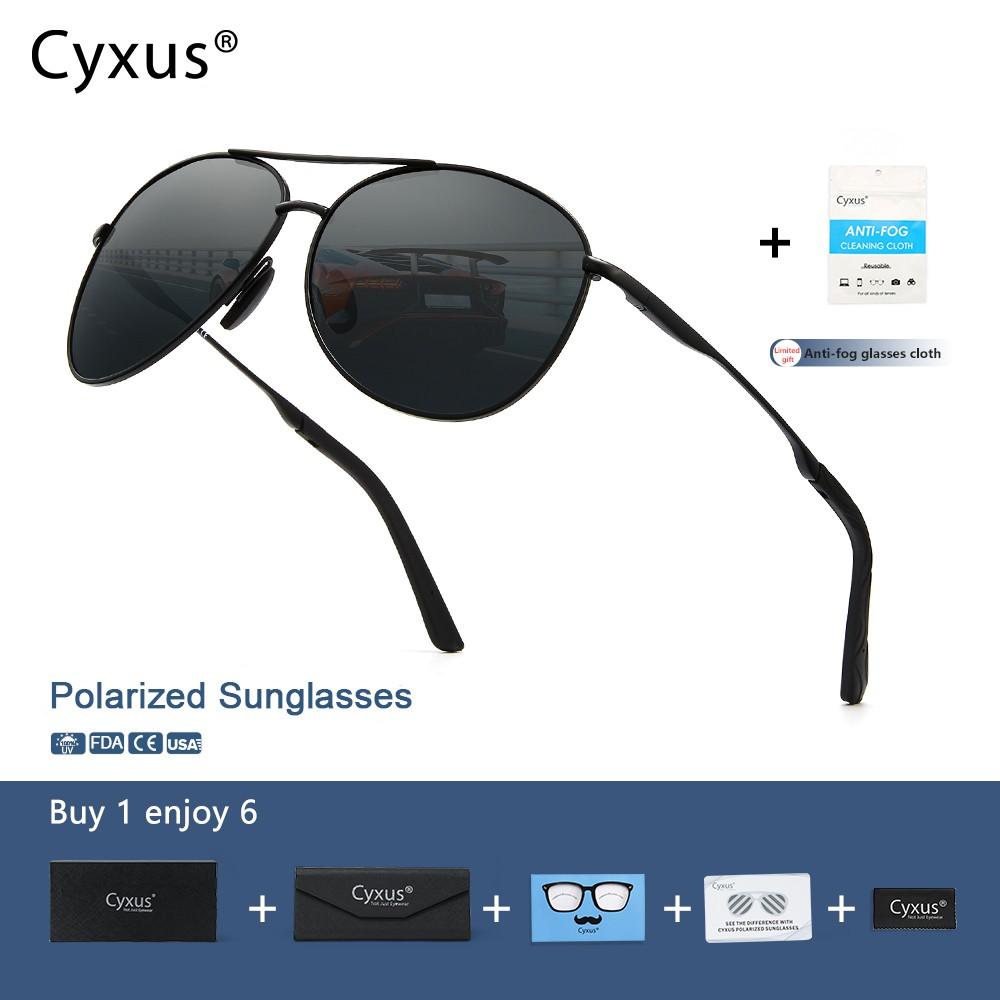 Cyxus Aviator Polarized Sunglasses for Men Women UV400 Protection Anti ...