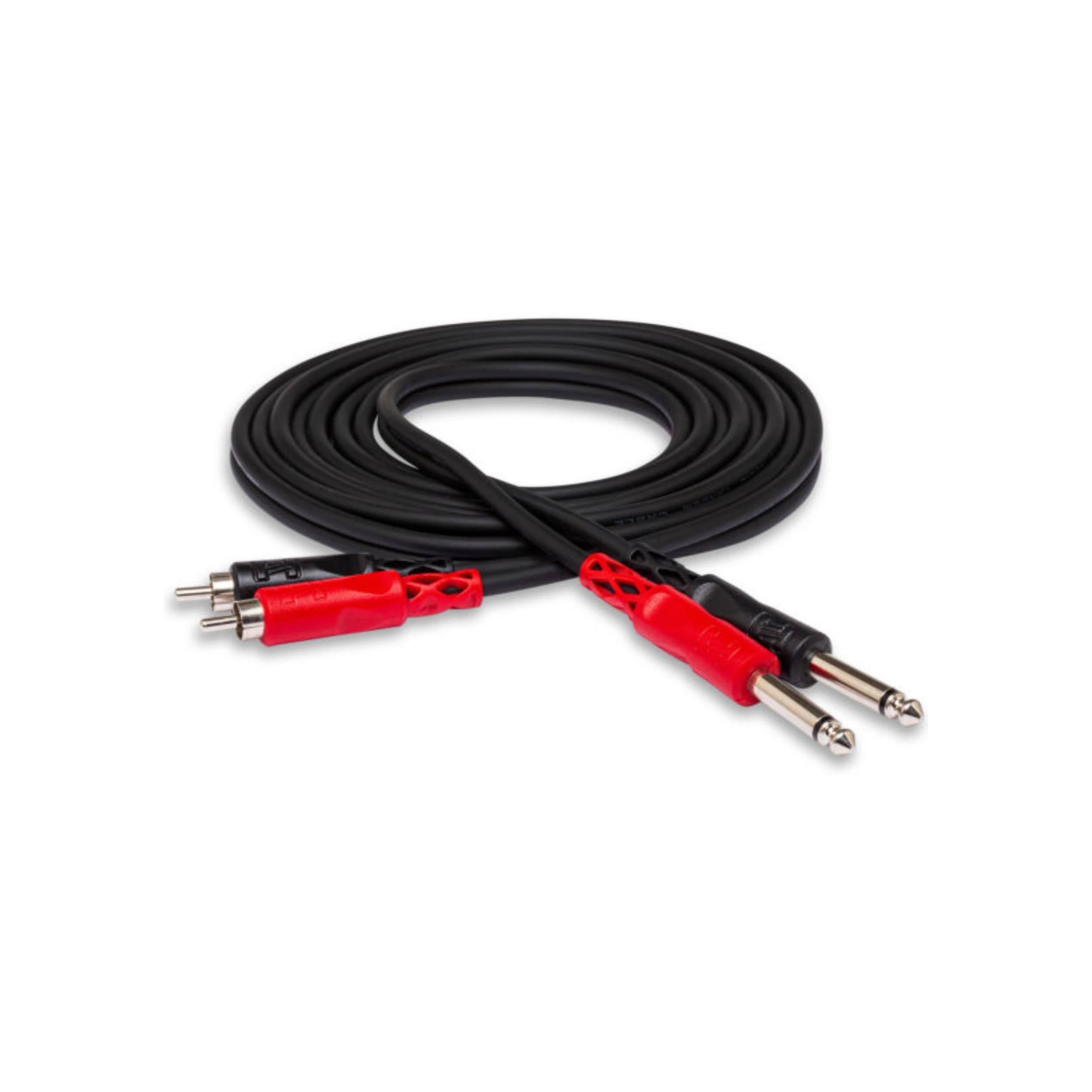 HOSA CPR202 STEREO INTERCONNECT, DUAL 1/4 IN TS TO DUAL RCA, 2 M Rockshop