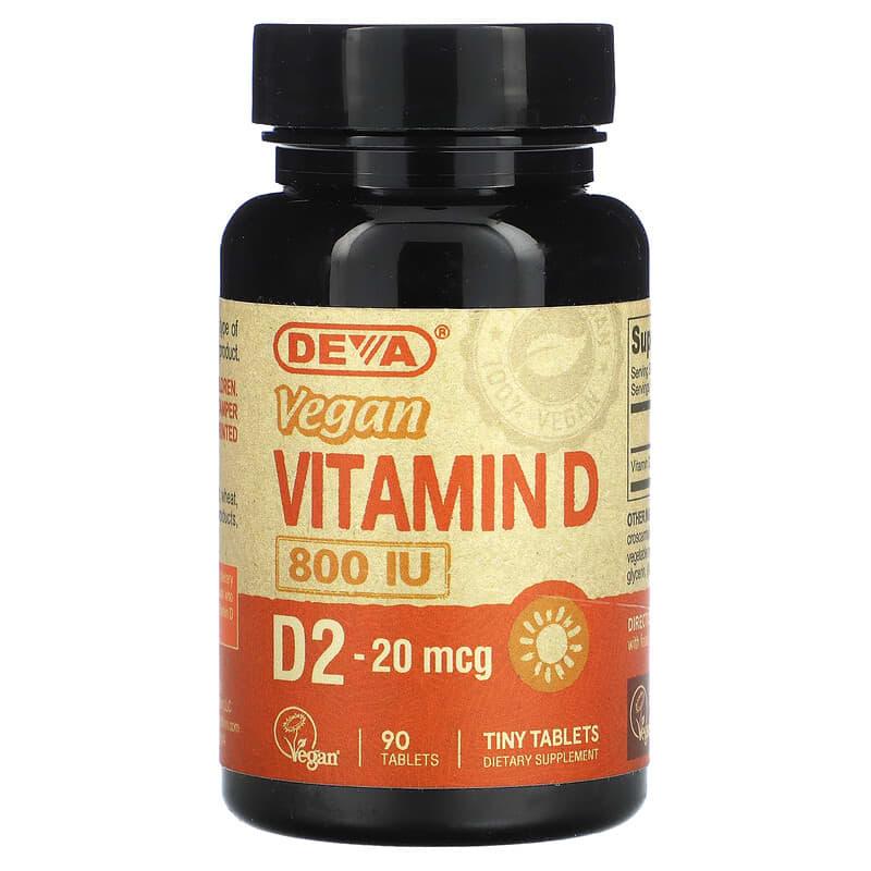 Deva Vegan Vitamin D2 2400 IU Supplements