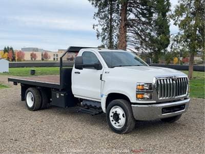 2023 International CV515 S/A 12' Flatbed Utility Truck Diesel LOW MILES ...