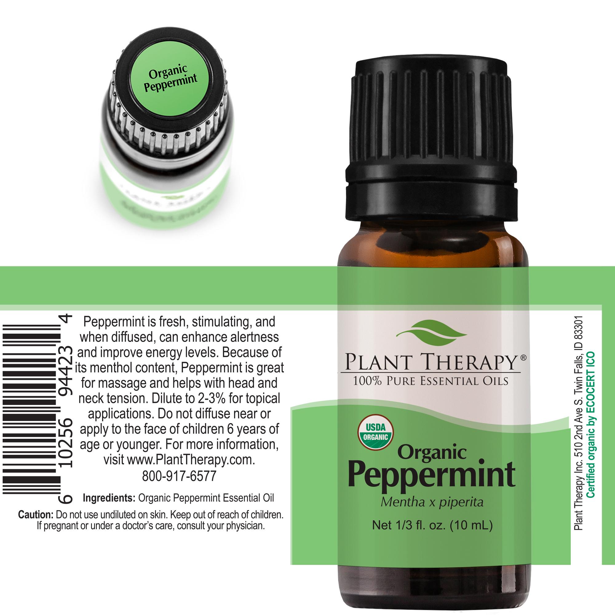 Plant Therapy Peppermint Organic Essential Oil | 100% Pure, Undiluted ...