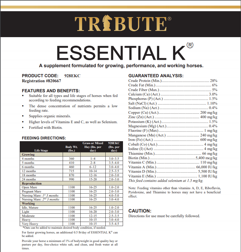 Tribute Equine Nutrition - Damarhe Training