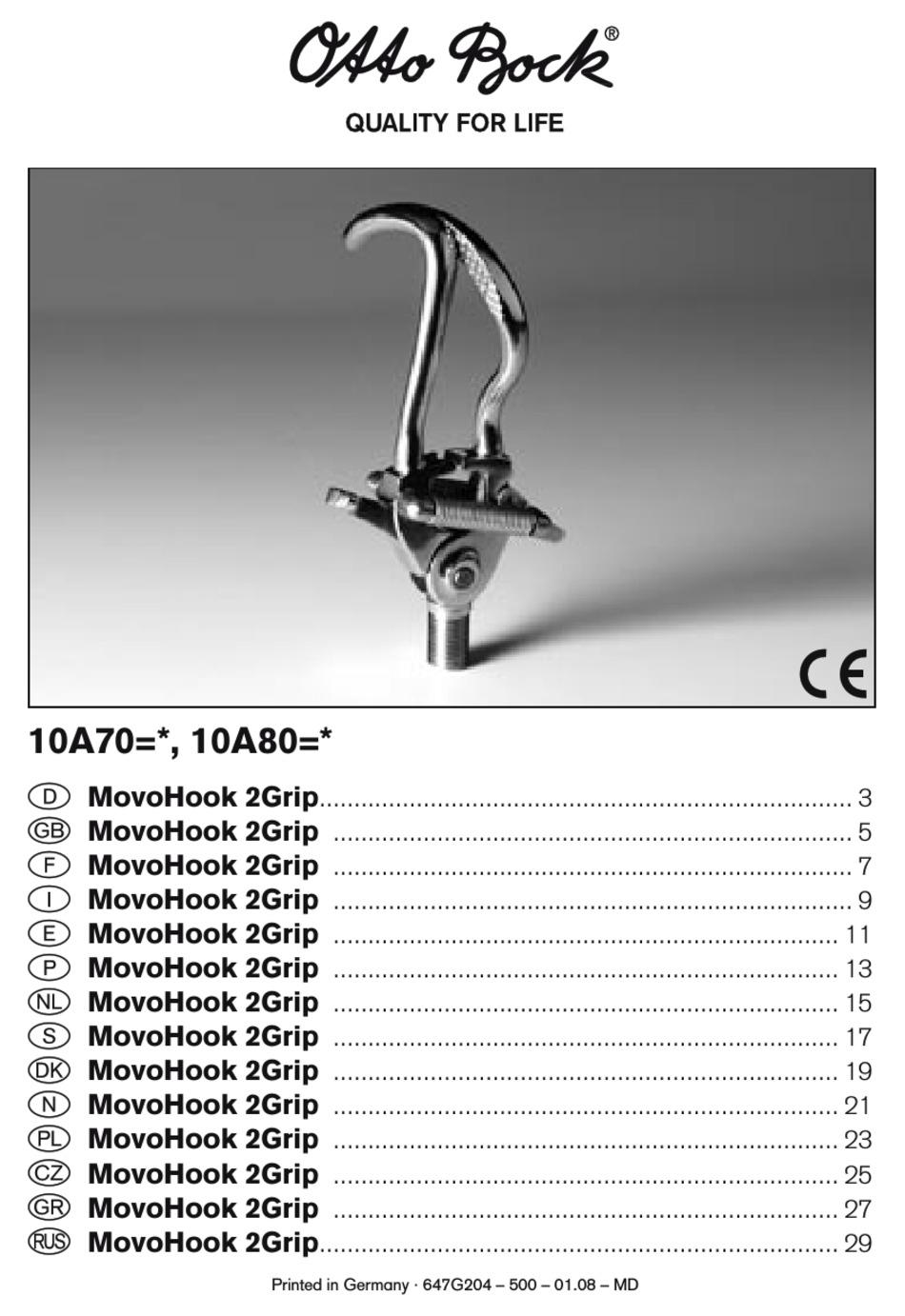 OTTO BOCK MOVOHOOK 2GRIP MANUAL Pdf Download | ManualsLib