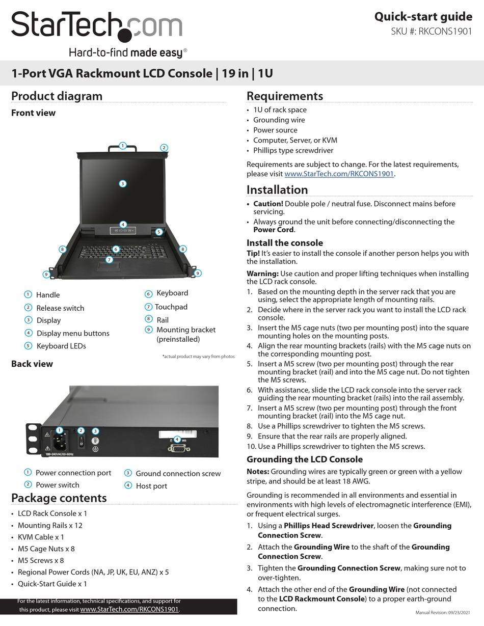 STARTECH.COM RKCONS1901 QUICK START MANUAL Pdf Download | ManualsLib